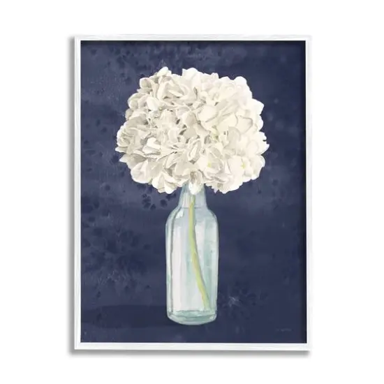 Stupell Industries White Floral Bouquet In Bottle Painting White Framed Wall Art {1}