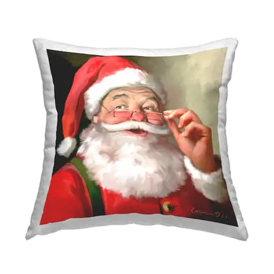 Stupell Industries Jolly Red Santa Claus Laughing Throw Pillow {1}