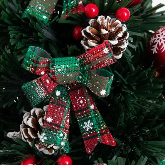 2ft. Pre-Lit Fir Artificial Christmas Tree in Planter, White Optic Fiber Lights {4}