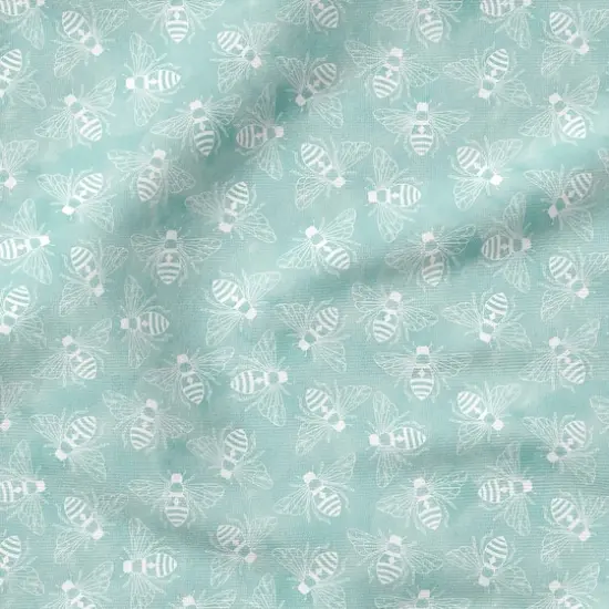 Fabric Editions Turquoise Buzzing Bees Cotton Fabric {5}