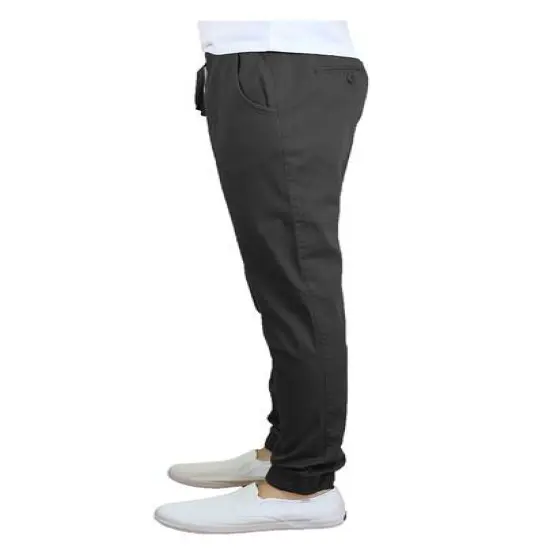 Galaxy By Harvic Slim Fit Basic Stretch Twill Men's Joggers Black {4}