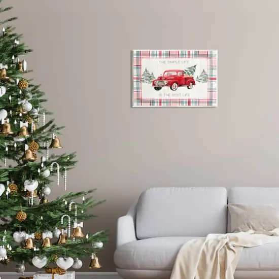 Stupell Industries Simple Life Is Best Plaid Truck Wall Plaque Art {3}