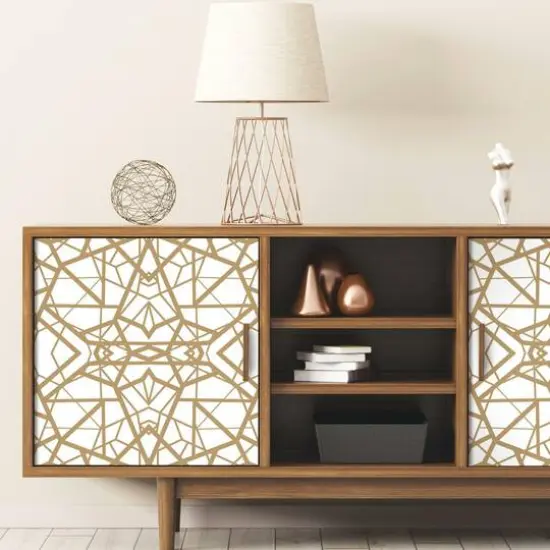 RoomMates White & Gold Shatter Geometric Peel & Stick Wallpaper {3}