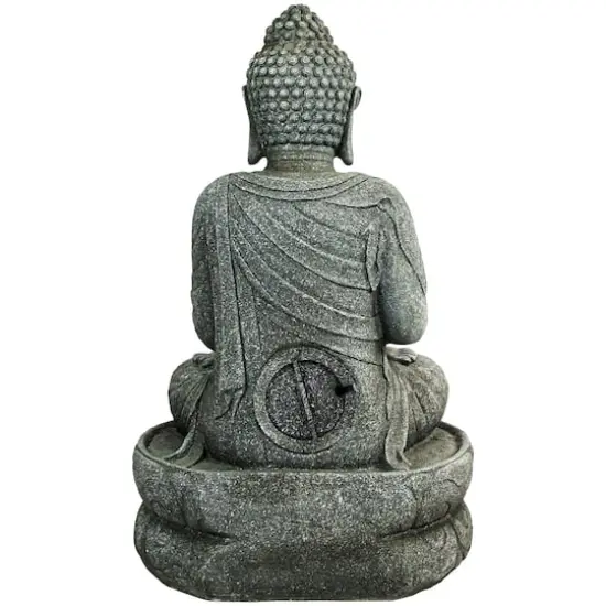 32" Buddha in Sukhasana Pose Outdoor Garden Water Fountain {7}
