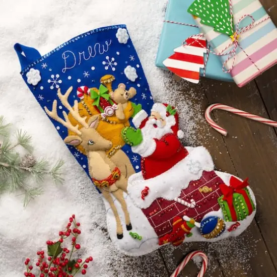 Bucilla&reg; Santa's Toy Delivery Felt Stocking Kit {5}