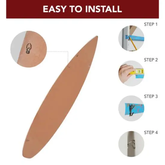 American Art Decor Dogtown Collage Surfboard Plaque Wall Sign - 15" x 59.625" {7}