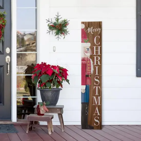 Glitzhome&reg; 5ft. Wooden Nutcracker Porch Sign {4}
