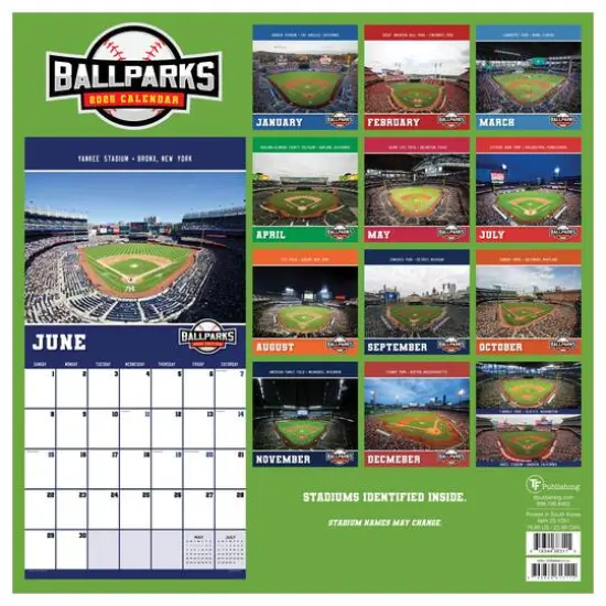 TF Publishing 2025 Ballparks Wall Calendar {3}