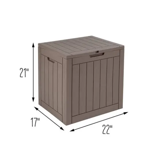 Honey Can Do 30gal. Brown Small Deck Outdoor Storage Box {11}