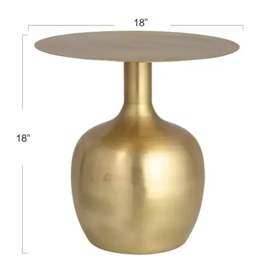 Hello Honey&reg; Gold Elegant Metal Round Side Table {6}