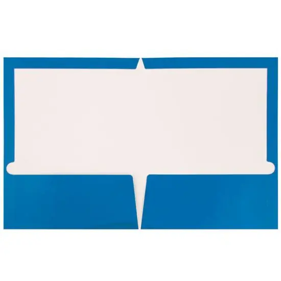 JAM Paper Glossy Laminated Two Pocket Folders, 100ct. Blue {4}