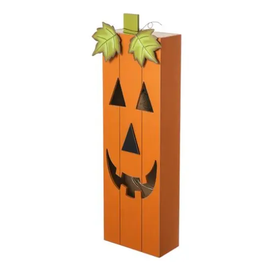 Glitzhome® 30" Lighted Halloween Wooden Pumpkin Porch Décor with Timer {8}