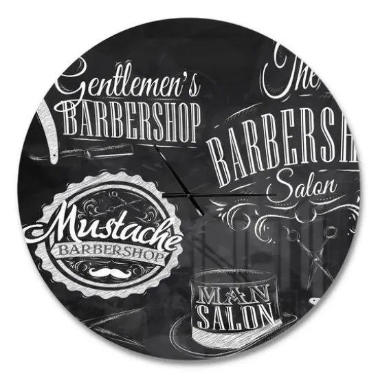 Designart 'Set Barbershop Modern Wall Clock {1}
