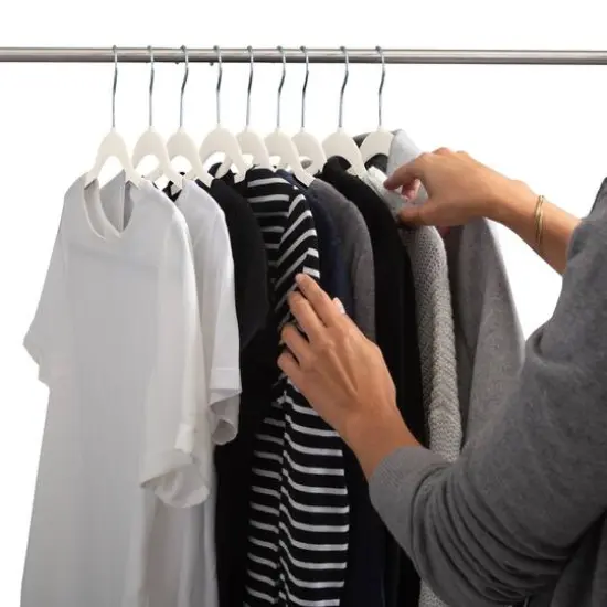 Simplify Slim Velvet Suit Hangers, 25ct. Ivory {7}