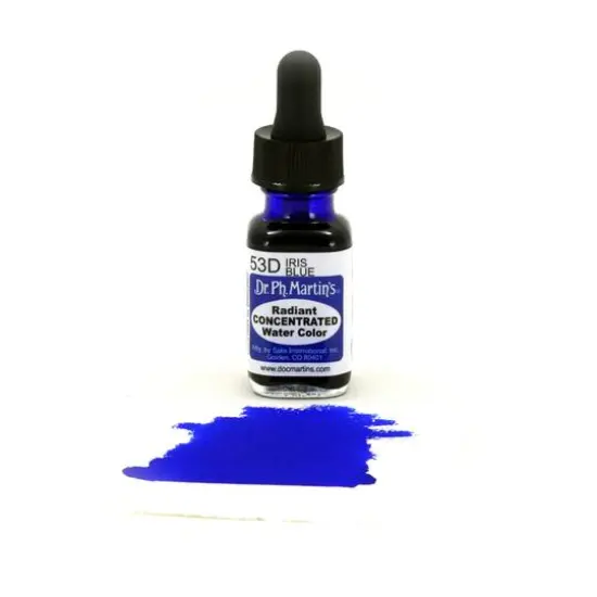 Dr. Ph. Martin's&reg; Radiant Concentrated Watercolor, 0.5oz. 53D Iris Blue {4}