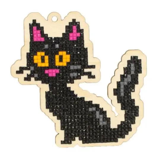 Wizardi Diamond Painting Ornament Kit Black Cat {1}