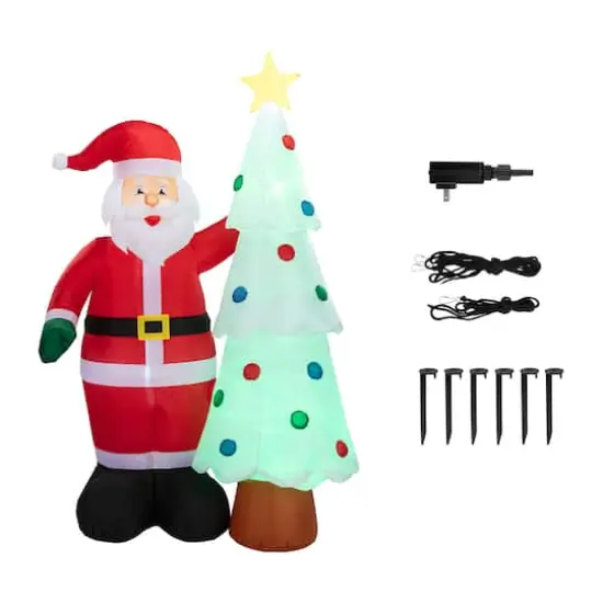 Mr. Christmas 7ft. Santa and Tree Outdoor Lit Inflatable {4}