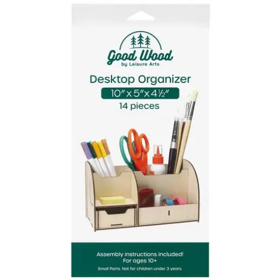 Good Wood by Leisure Arts&reg; Slotted Desktop Organizer {1}