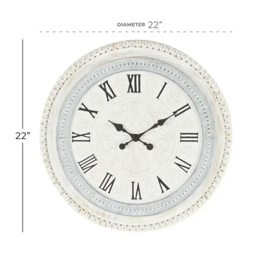 White Farmhouse Wood Wall Clock {6}