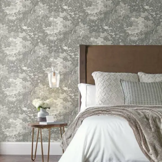 RoomMates Jungle Toile Peel & Stick Wallpaper Taupe/Gray {5}