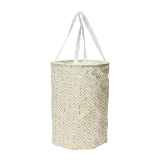 Household Essentials Krush Round Laundry Bag with Handles (Brown) {5}