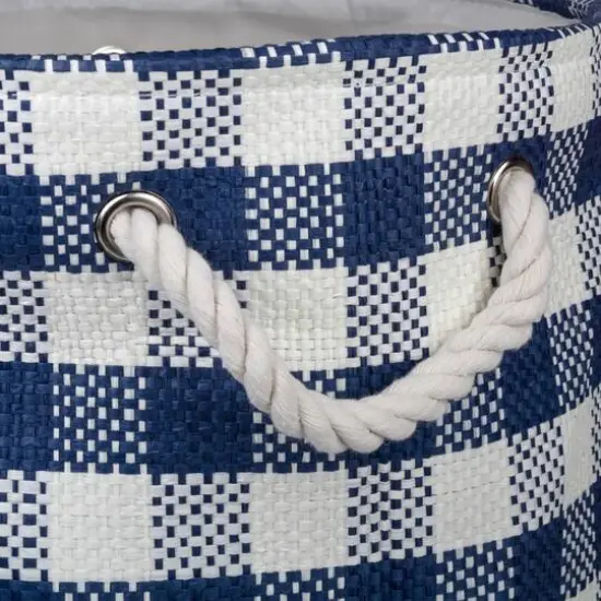 DII&reg; Medium Round Checkers Paper Bin Navy {4}