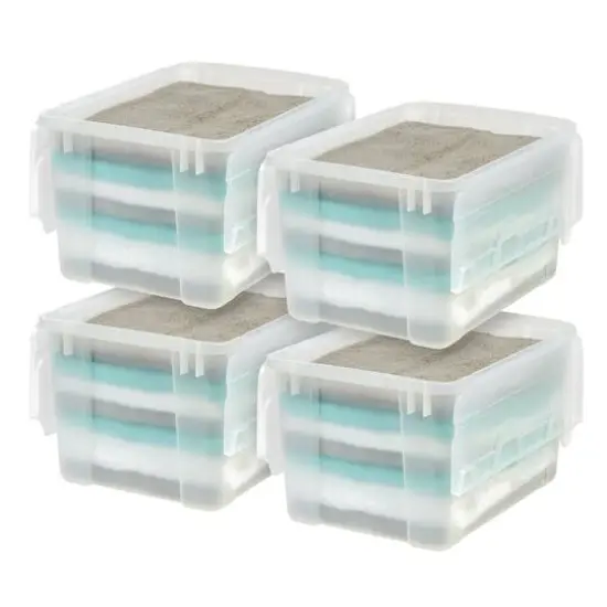 IRIS&reg; 50qt. Clear Wing Lid Storage Boxes, 4ct. {6}