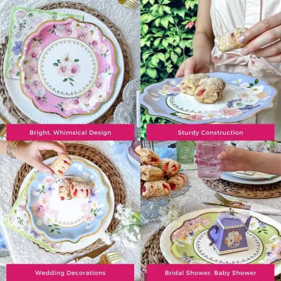 Kate Aspen&reg; Tea Time Party 9" Assorted Premium Paper Plates Set {6}