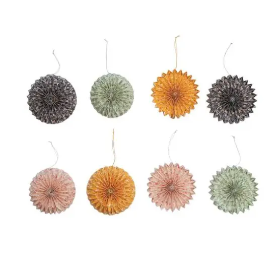 Hello Honey&reg; 5" Chintz Handmade Recycled Paper Pinwheel Ornament Set {1}