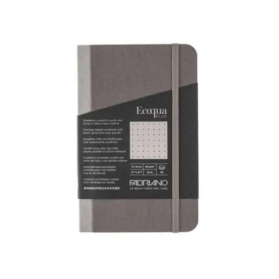 Fabriano&reg; Ecoqua Plus Dotted Fabric-Bound Notebook Gray {4}