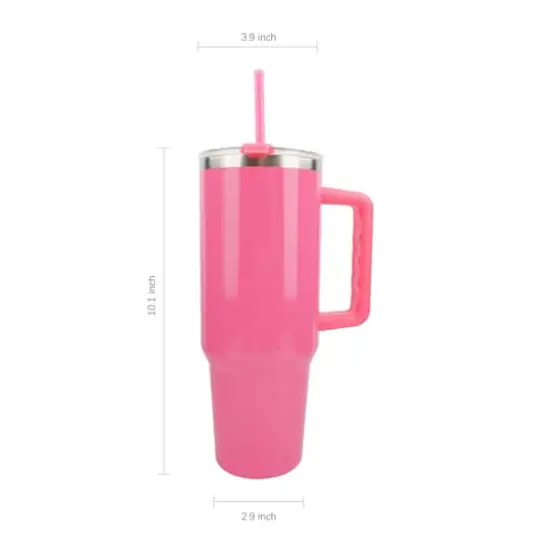 40oz. Neon Stainless Steel Insulated Tumbler by Celebrate It&trade; Pink {5}