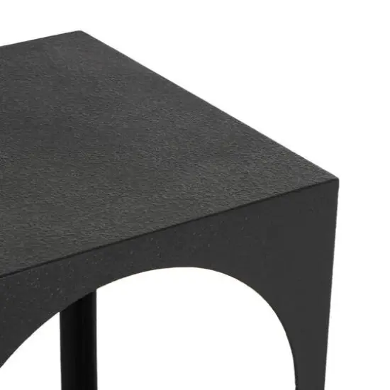Metal Nested Accent Table with Large Arched Cutouts Set Black {6}