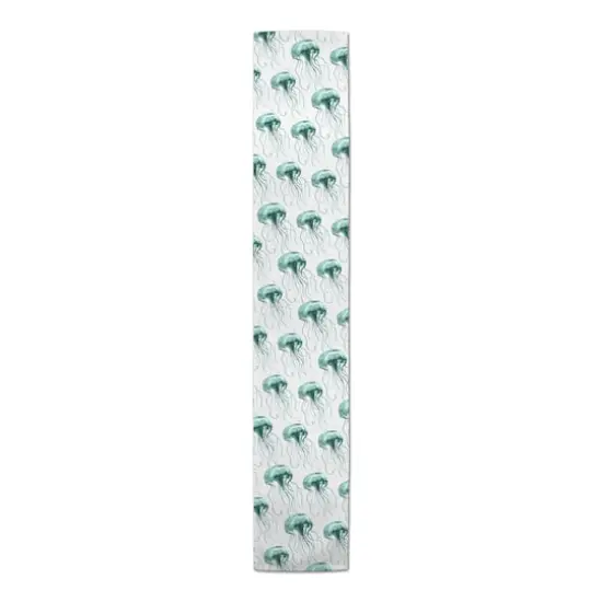 Jellyfish Outdoor Table Runner Teal {1}