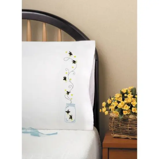 Tobin Fireflies Stamped For Embroidery Pillowcase Pair {3}