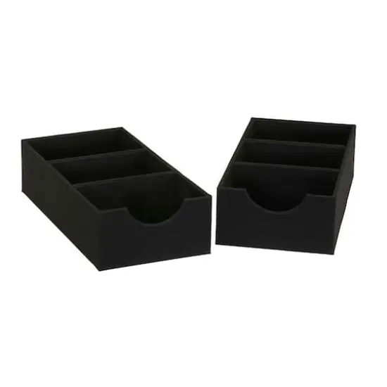 Household Essentials 3-Compartment Drawer Organizers, 2ct. Black {1}