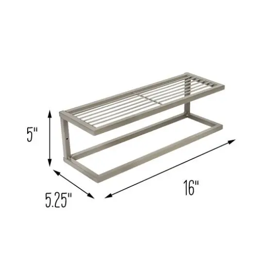 Honey Can Do Steel Bathroom Slatted Shelf with Towel Bar {7}