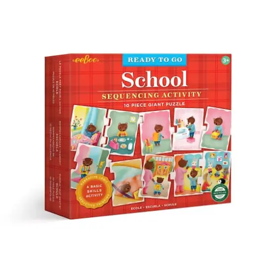 eeBoo Ready to Go School Sequencing Activity 10 Piece Puzzle {1}