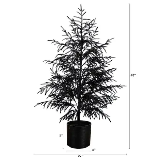 4ft. Artificial Halloween Real Touch Black Norfolk Pine Christmas Tree with Natural Look {3}