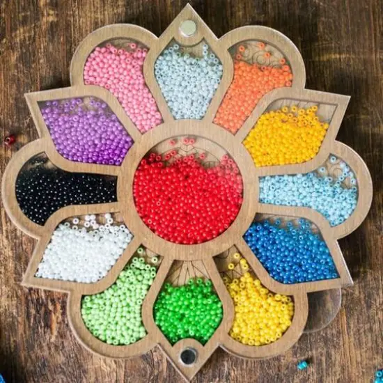 Wonderland Crafts 5.75" Mandala Bead Organizer with Transparent Cover {4}