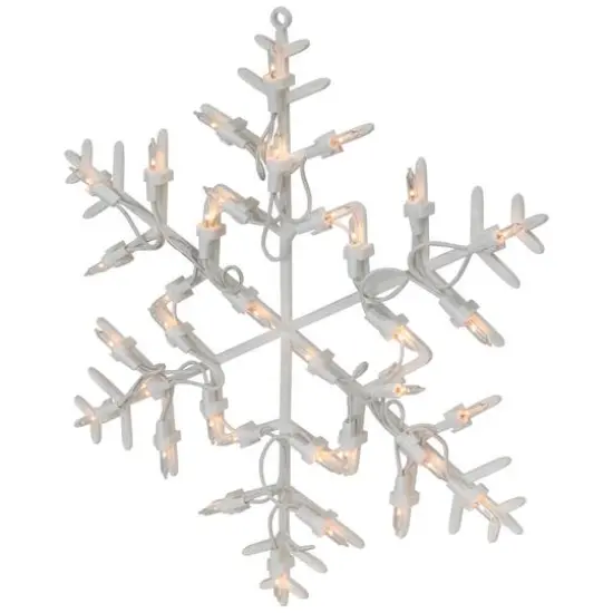 13.5" Lighted Snowflake Christmas Window Silhouette Decoration {11}