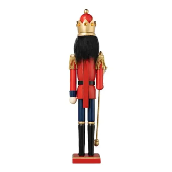 Glitzhome&reg; 24" Wooden Christmas King Nutcracker {7}