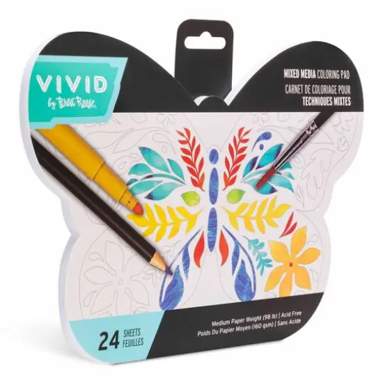 VIVID by Brea Reese&reg; Butterfly Mixed Media Coloring Pad {9}