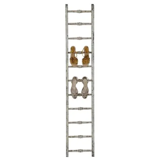 Hello Honey&reg; 6ft. Distressed White Decorative Wood Ladder {7}