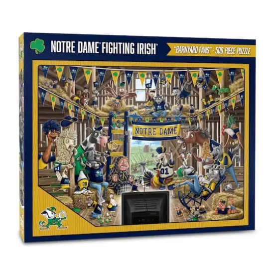 College Barnyard Fans 500 Piece Puzzle Notre Dame Fighting Irish {1}