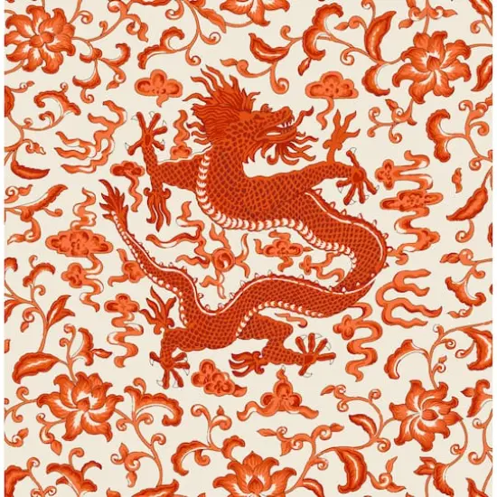 Scalamandre Persimmon Chien Dragon Peel & Stick Wallpaper {1}