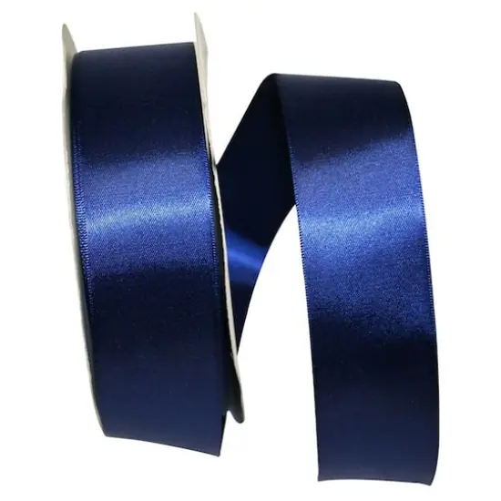 JAM Paper 1.5"x 50yd. Double Face Satin Ribbon Navy {1}