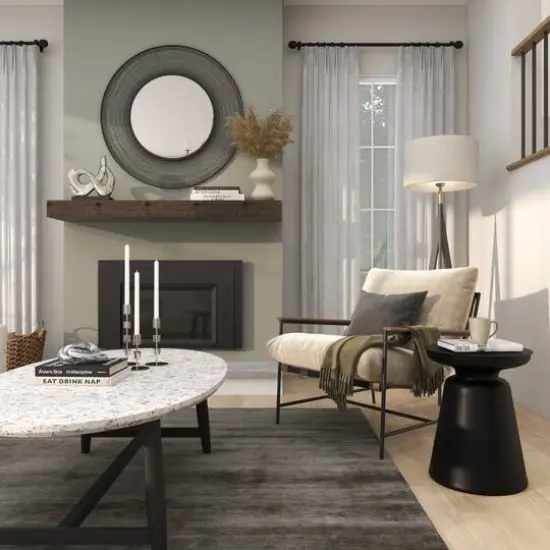 Black Metal Accent Table with Bell Shaped Base {14}