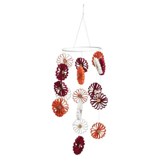 Hello Honey® Multicolor Handmade Recycled Paper Flower Mobile {4}