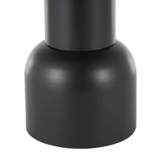 19.5" Black Metal & Rattan Accent Table {6}