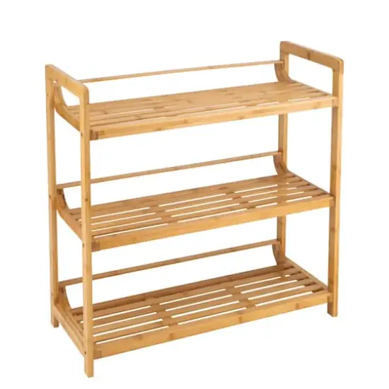 Organize It All Bamboo Double Wide 3-Tier Shelf  {9}